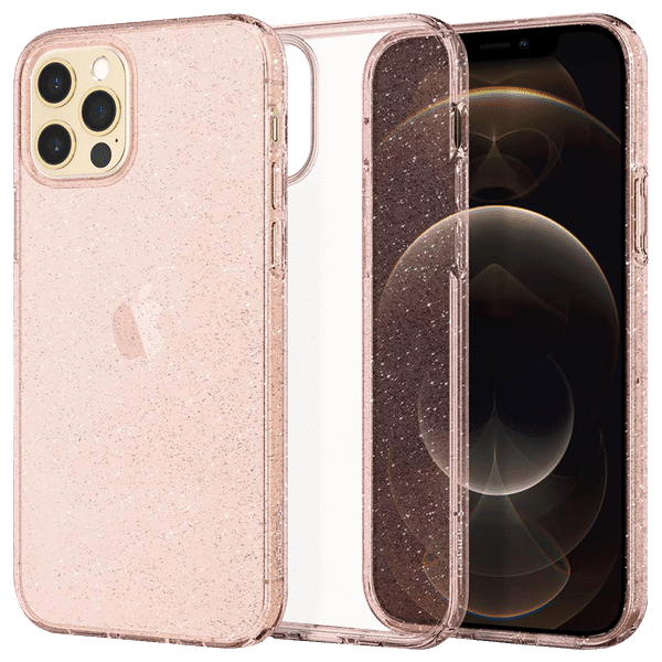 Buy spigen Liquid Crystal Glitter TPU Back Cover for Apple iPhone 12 & 12  Pro (Supports Wireless Charging, Rose Quartz) Online - Croma