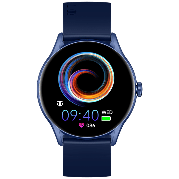 TITAN Evoke Smartwatch with Bluetooth Calling (36.32mm AMOLED Display, IP68 Water Resistant, Blue Strap)_1