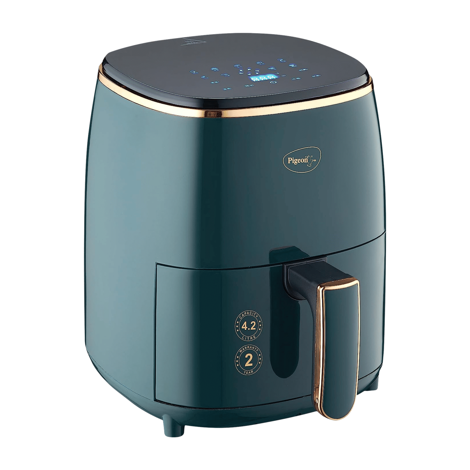 Pigeon Healthifry 4.2L 1200 Watt Digital Air Fryer with Air Circulation Technology (Green)