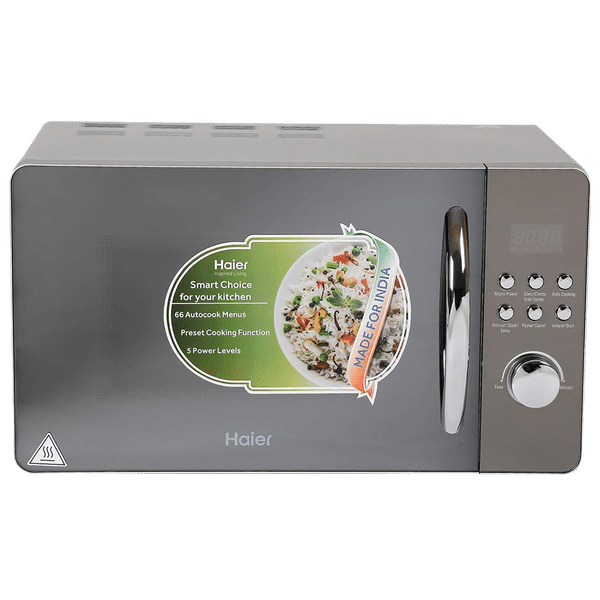Haier 20L Convection Microwave Oven with 66 Autocook Menu (Silver)_1