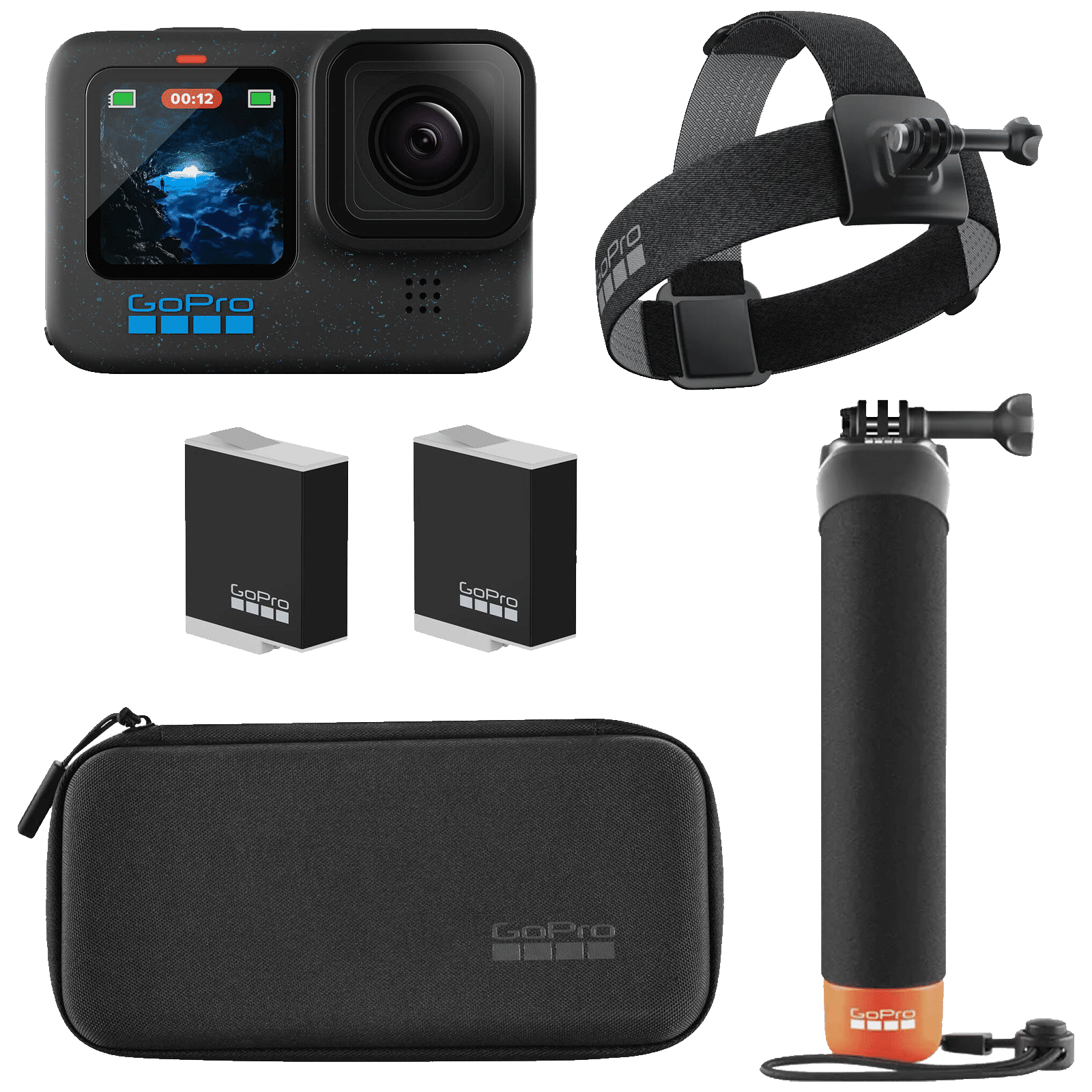  GoPro HERO12 (Hero 12) Black - Waterproof Action Camera with  5.3K HDR Video, 27MP Photos, 1/1.9 Image Sensor, Live Streaming, Webcam,  Stabilization + 64GB Card & 50 Piece Accessory Kit - Bundle : Electronics