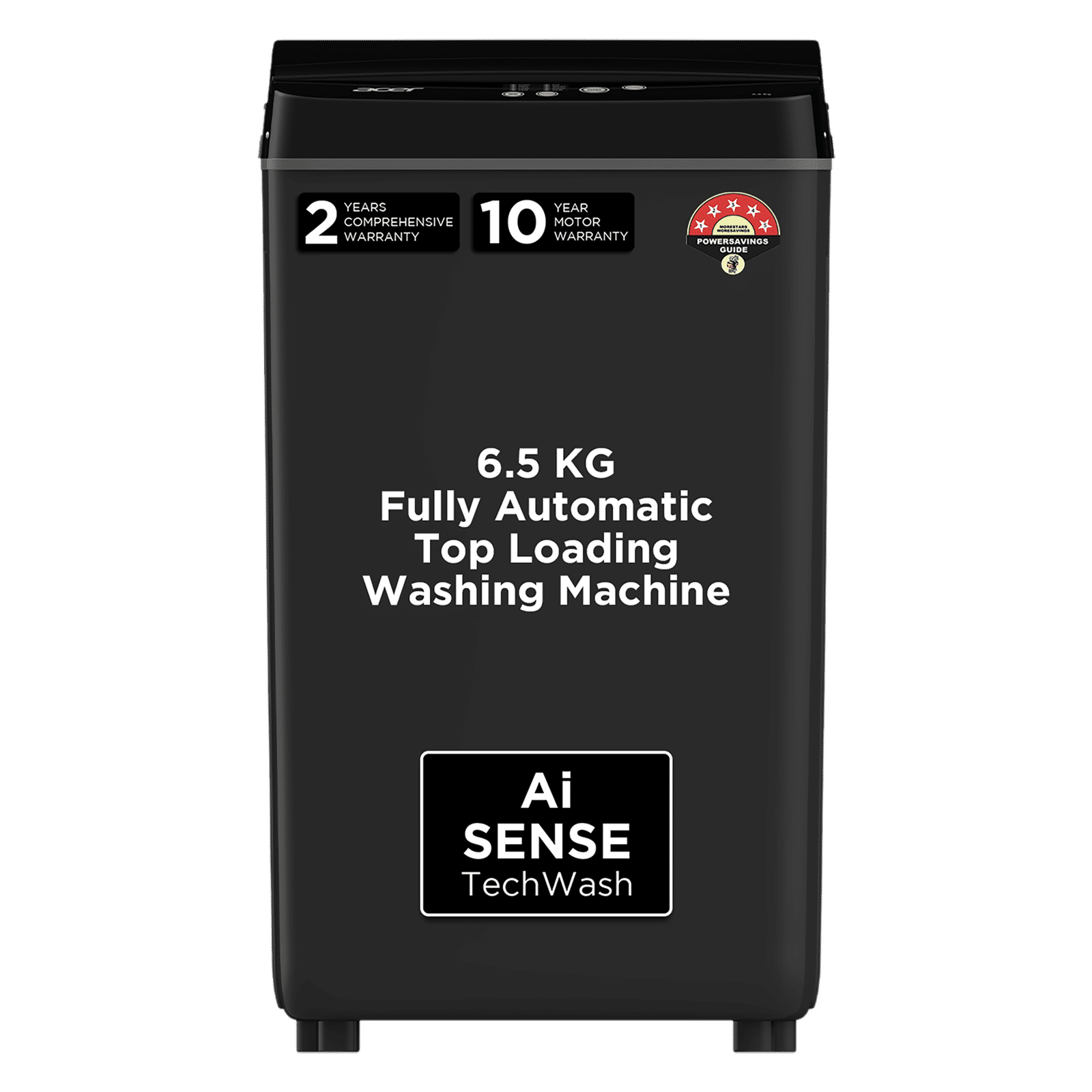 acer 6.5 kg 5 Star Fully Automatic Top Load Washing Machine (Halo Wash, AR65FATLP0GT, AiSense, Grey)