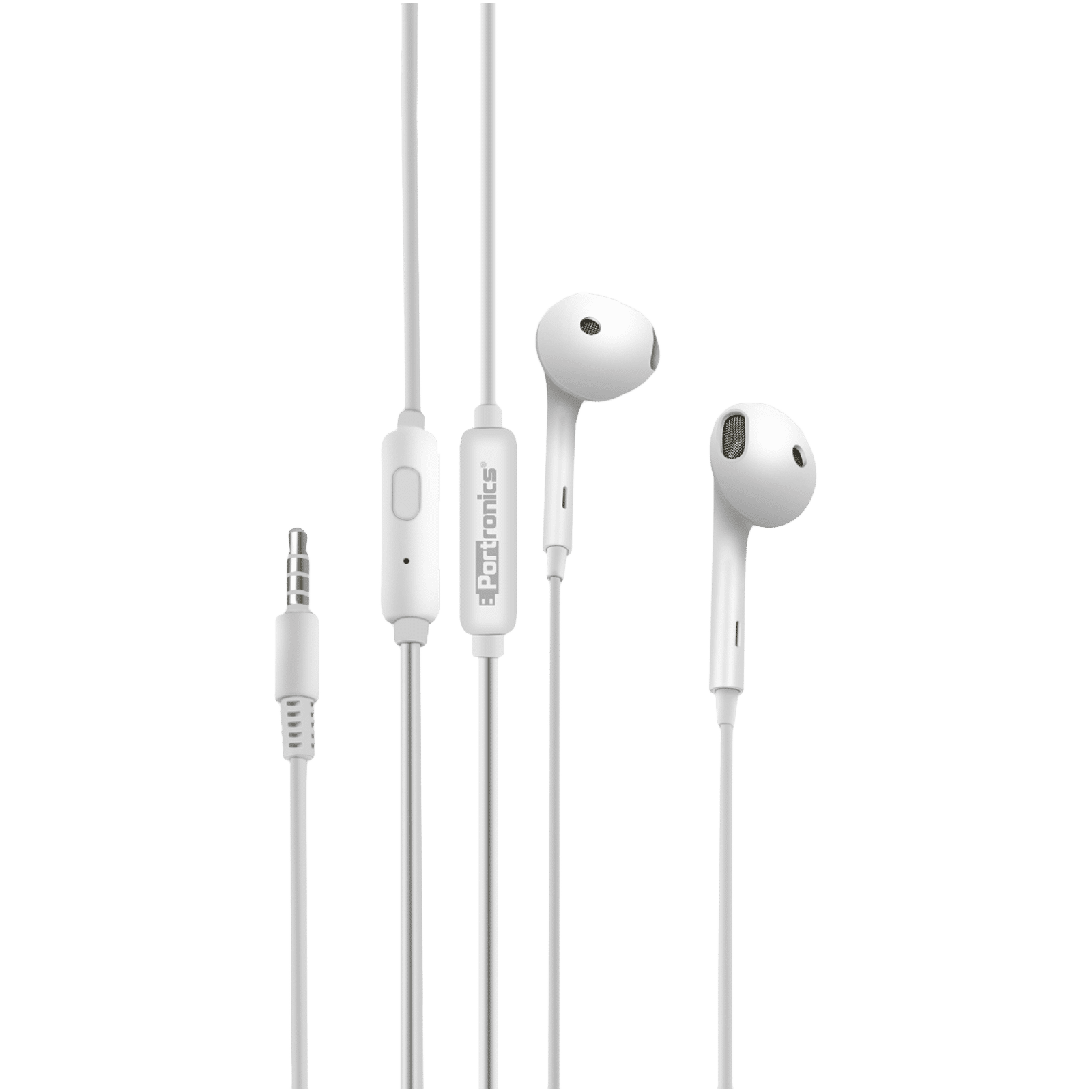 PORTRONICS Conch Beta Wired Earphone with Mic (In Ear, White)