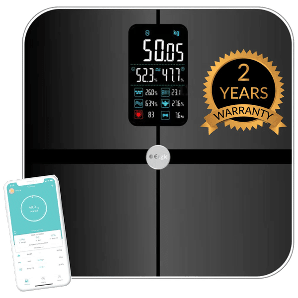 Eagle Digital Weight Scale (Battery Powered, 17 Vital Body Parameteres, EEP1002A, Charcoal Black)_1