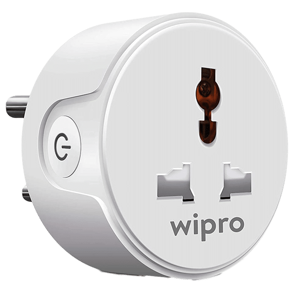 wipro Alexa and Google Assistant Support Smart Plug For Television, Electric Kettle, Mobile and Laptop Charger (2.4GHz Wi-Fi Connectivity, DSP1100, White)_1