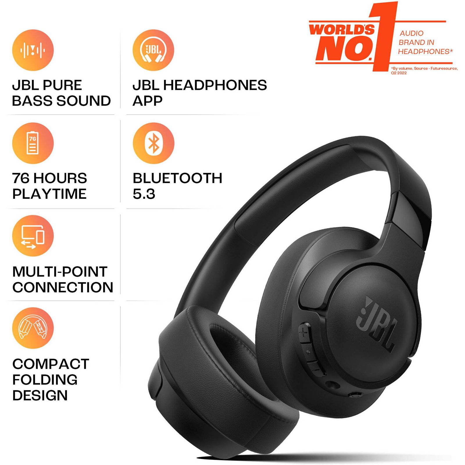 Buy JBL Tune 720BT Bluetooth Headphone with Mic (Upto 76 Hours Playback ...