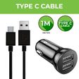 ultraprolink Mach12 12 Watts/2.4 Amps 2 USB Ports Type C Car Charging Adapter with Cable (Smart Charge, UM1144C, Black)_2