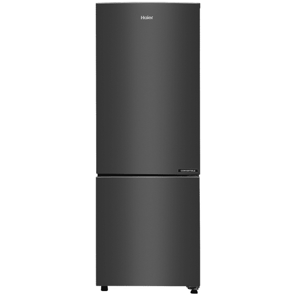 Haier 237 Litres 3 Star Frost Free Double Door Bottom Mount Convertible Refrigerator with Twin Inverter Technology (HEB243GBP, Black)_1