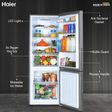 Haier 237 Litres 3 Star Frost Free Double Door Bottom Mount Convertible Refrigerator with Anti Bacterial Gasket (HEB243GSP, Moon Silver)_2