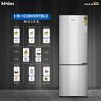 Haier 237 Litres 3 Star Frost Free Double Door Bottom Mount Convertible Refrigerator with Anti Bacterial Gasket (HEB243GSP, Moon Silver)_4