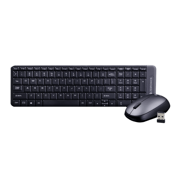 ZEBRONICS ZEB-Companion 104 Wireless Keyboard & Mouse Combo (100 Keys, 1200 DPI, Advanced Optical Sensor Technology, Black)_1