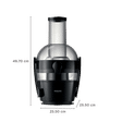 PHILIPS Viva Collection 800 Watt 1 Jar Centrifugal Force Juicer (QuickClean Technology, Aluminium)_3