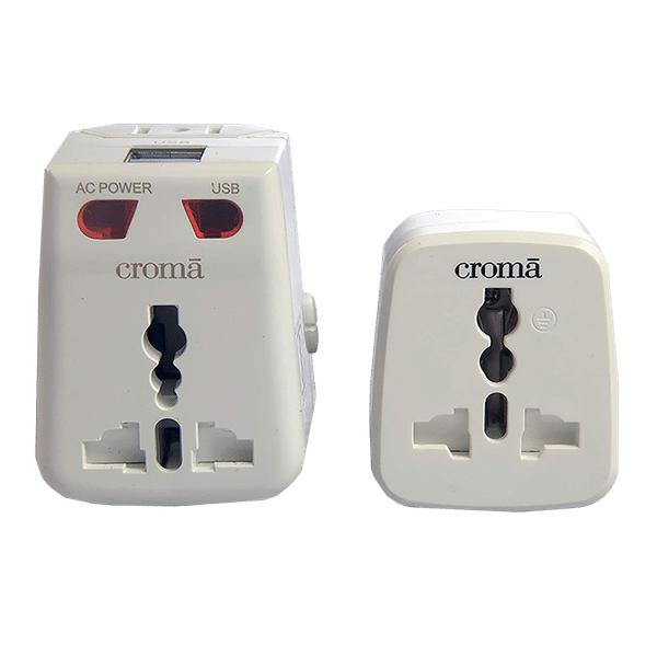 Croma Type A 2-Port Charger (Adapter Only, LED Indicator, White)_1