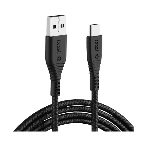 boAt A325 Type A to Type C 4.9 Feet (1.5M) Cable (Tangle-free Design, Black)_1