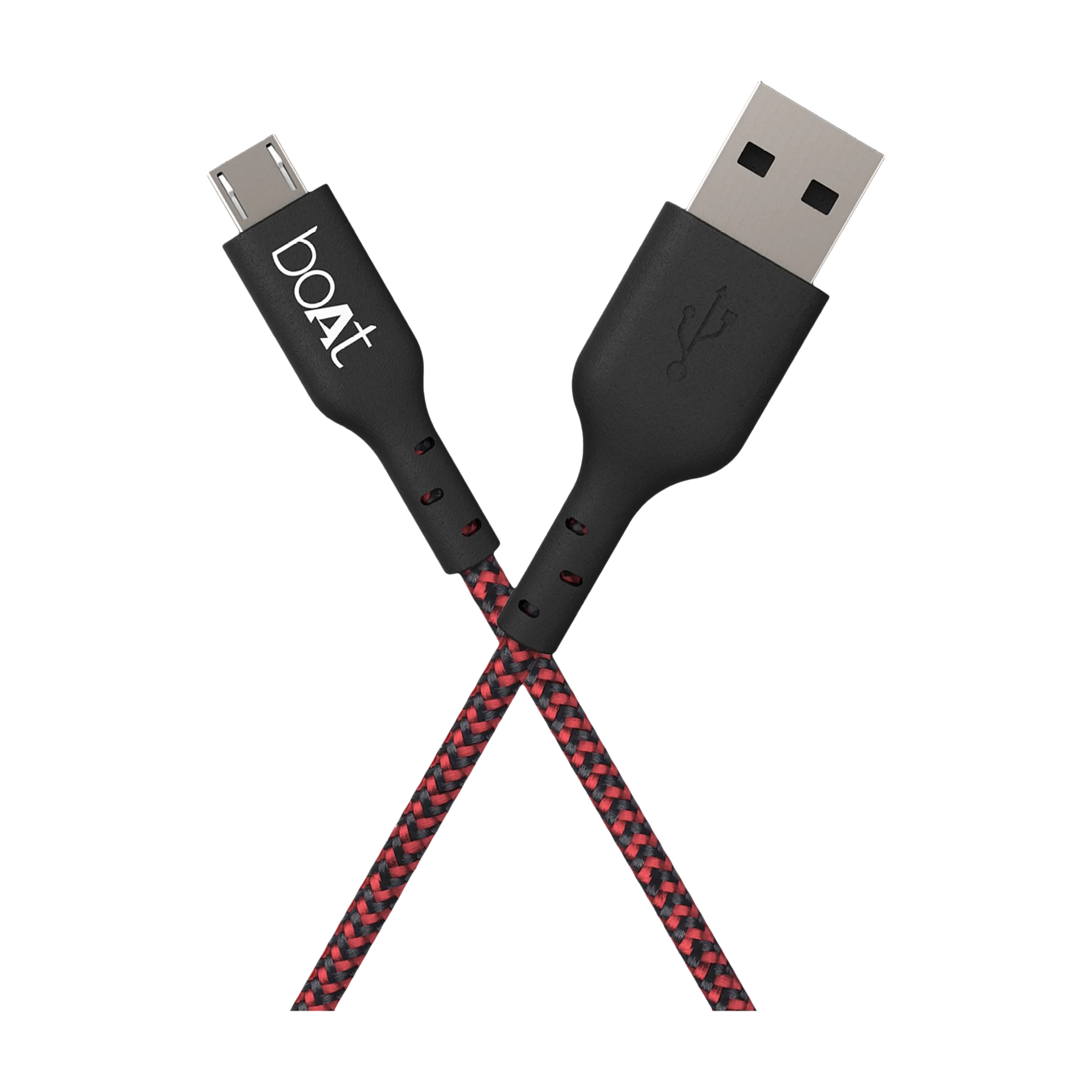 boAt 150 Type A to Micro USB 4.9 Feet (1.5M) Cable (Tangle-free Design, Black & Red)