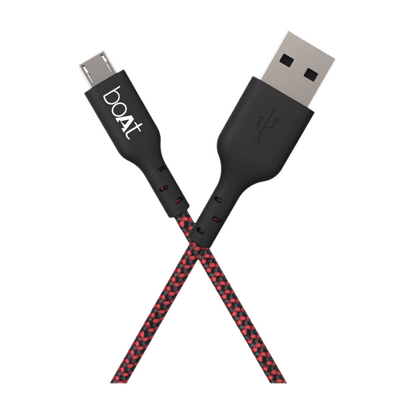boAt 150 Type A to Micro USB 4.9 Feet (1.5M) Cable (Tangle-free Design, Black & Red)_1