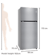 LG 380 Litres 2 Star Frost Free Double Door Refrigerator with Anti-Bacterial Gasket (GL-N412SDSY.DDSZEB, Dazzle Steel)_2