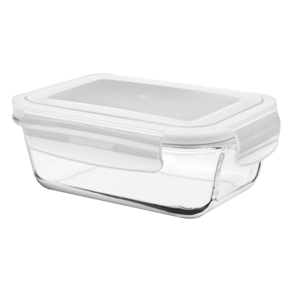 treo 320ml Glass Rectangle Storage Container with Lid (BPA Free, Transparent)_1