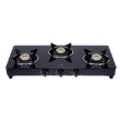 Elica 703 CT VETRO BK OR SS Toughened Glass Top 3 Burner Manual Gas Stove (ISI Certified, Black)_1