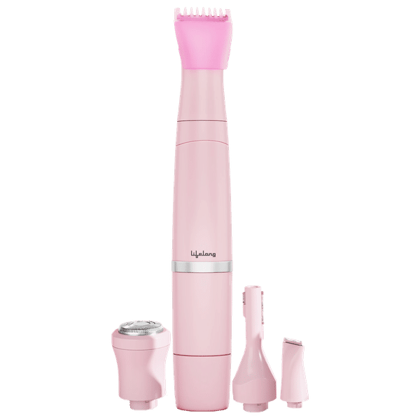 Lifelong LLPCW203 Rechargeable Cordless Wet and Dry Trimmer for Body, Face, Eyebrow and Bikini Area with 1 Length Settings for Women (60mins Runtime, 3D Rotating Shaver, Pink)_1
