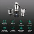 Preethi Taurus Plus 1000 Watt 4 Jars Juicer Mixer Grinder (19000 RPM, 3D Cooling System, Black)_2