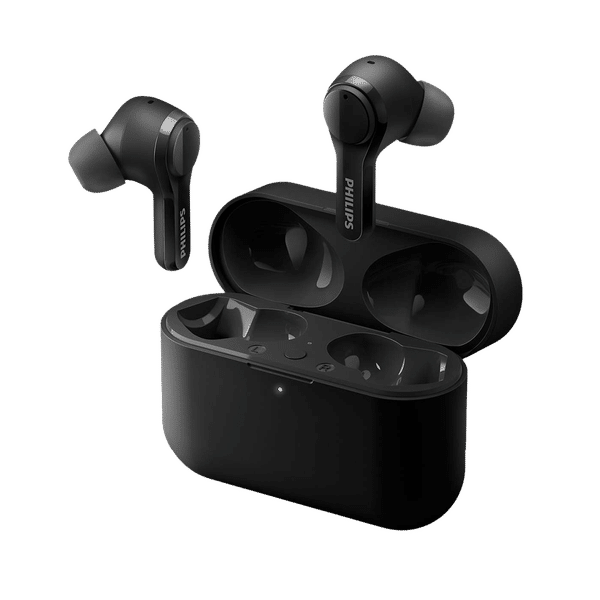 PHILIPS TAT3217BK00 TWS Earbuds with Environmental Noise Cancellation (IPX5 Water & Sweat Resistant, Quick Boost Charge, Black)_1