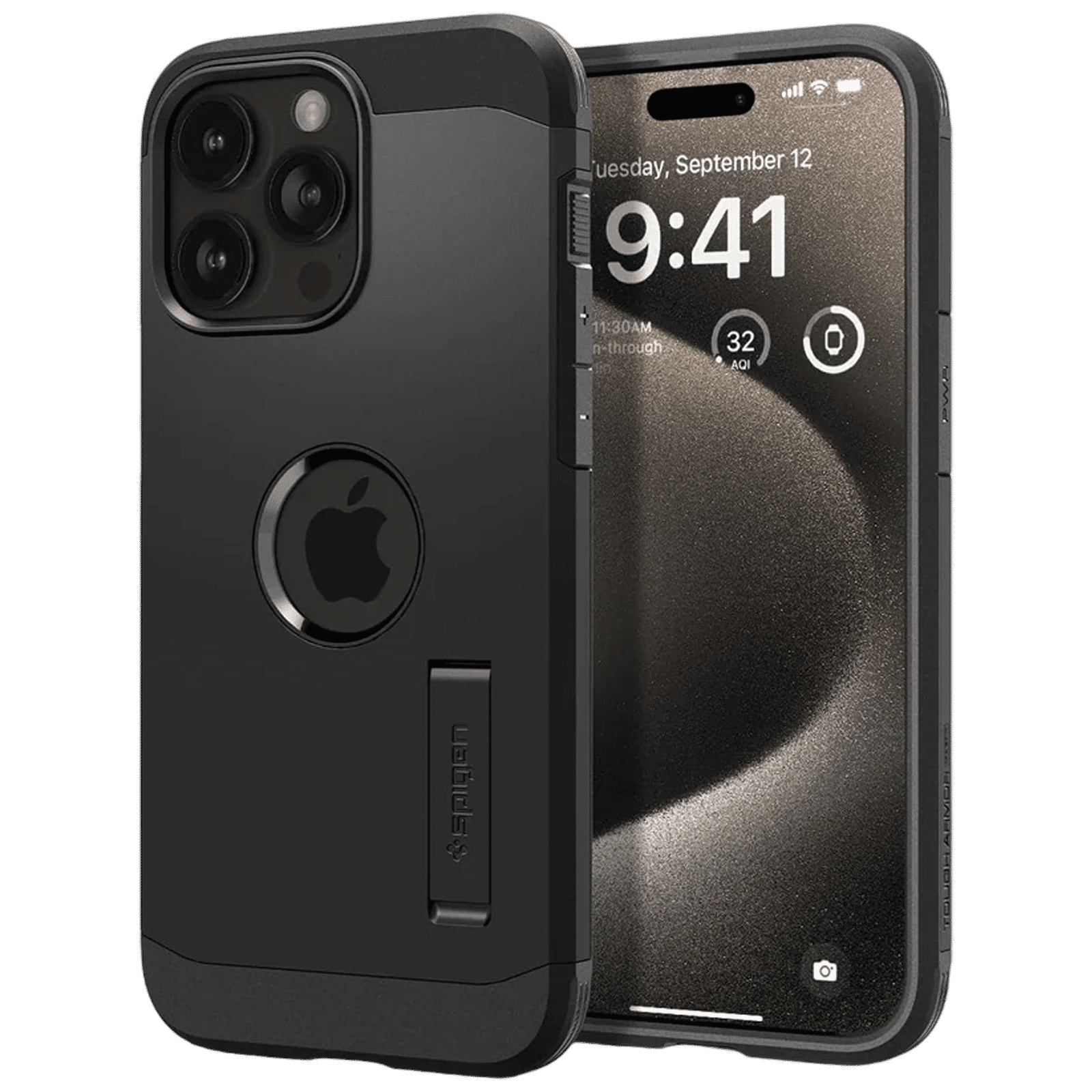 Buy spigen Tough Armor Hard TPU Back Cover for Apple iPhone 15 Pro  (Military Grade, Black) Online - Croma