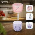 Lifelong Vegetable & Fruit Chopper with 3 Blades (Pink)_2
