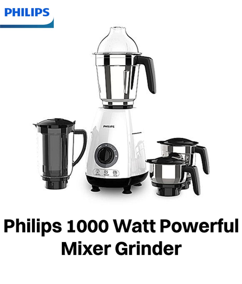 Buy PHILIPS 750 Watt 3 Jars Mixer Grinder (Turbo Motor, Premium Blue)  Online - Croma