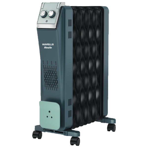 HAVELLS Hestio 9 Wave fin 2400 Watts PTC Fan Oil Filled Room Heater (Multi Directional Heating, GHROFCJN240, Dark Slate Cyan Grey)_1
