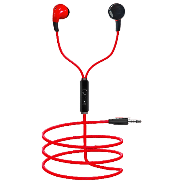 Foxin Bass Pro B9 Wired Earphone with Mic (In Ear, Black and Red)_1