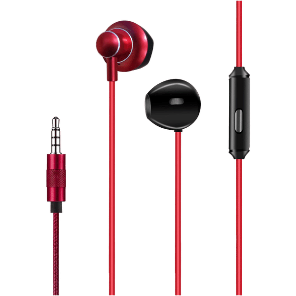 Foxin Bass Pro Plus M6 Wired Earphone with Mic (In Ear, Black and Red)_1