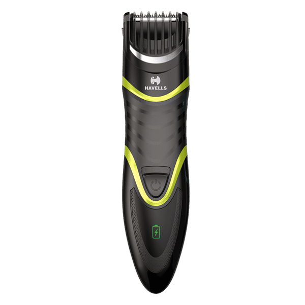 HAVELLS BT9003 Rechargeable Cordless Dry Trimmer for Beard & Moustache with 20 Length Settings for Men (50mins Runtime, Capture Trim Technology, Black & Green)_1