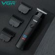 VGR V-937 Rechargeable Corded & Cordless Wet & Dry Trimmer for Hair Clipping, Beard, Moustache & Body Grooming with 3 Length Settings for Men (500min Runtime, LED Display, Black)_4