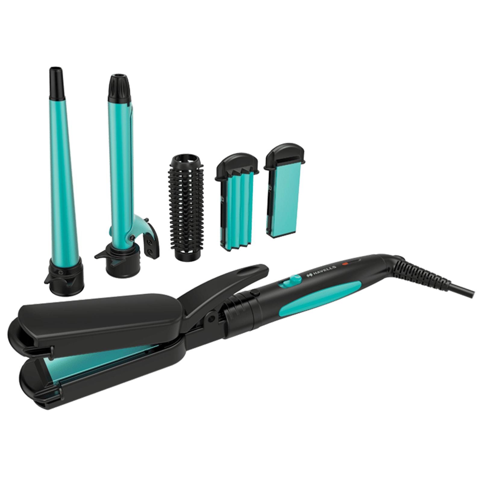 HAVELLS HC4045 5-in-1 Hair Styler with Ceramic Coating Technology (Cool Insulated Tip, Blue & Black)