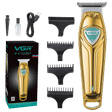VGR V-911 Rechargeable Cordless Wet & Dry Trimmer for Hair Clipping, Beard, Moustache, Body Grooming & Intimate Areas with 3 Length Settings for Men (180min Runtime, LED Strip with 10 Levels, Gold)_1