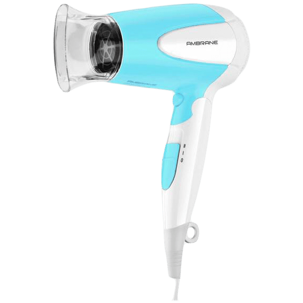 ambrane AHD-11 Hair Dryer with 2 Heat Settings & Cool Air Function (Overheat Protection, White & Blue)_1