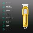 VGR V-919 Rechargeable Cordless Wet & Dry Trimmer for Hair Clipping, Beard, Moustache, Body Grooming & Intimate Areas with 3 Length Settings for Men (100min Runtime, Indicator Light, Gold)_2