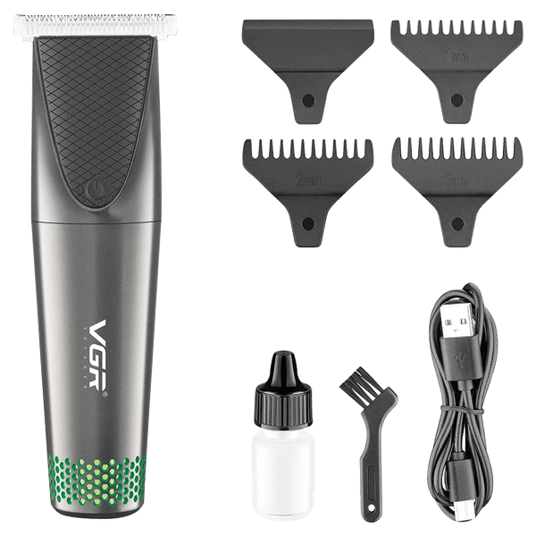 VGR V-925 Rechargeable Corded & Cordless Wet & Dry Trimmer for Hair Clipping, Beard, Moustache & Body Grooming with 3 Length Settings for Men (120min Runtime, Quick Charge, Black)_1