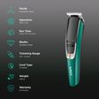VGR V-176 Rechargeable Cordless Wet & Dry Trimmer for Hair Clipping, Beard, Moustache & Body Grooming with 4 Length Settings for Men (120min Runtime, Adjustable Lock Settings, Green)_2