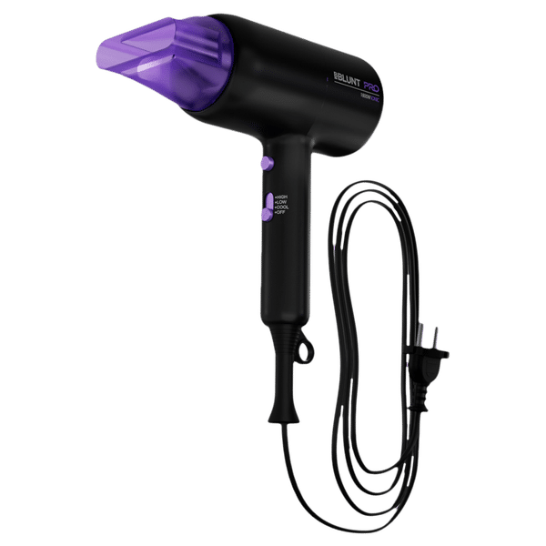 Bblunt Pro Hair Dryer with 3 Heat Settings & Cool Shot (Advanced Ionic Technology, Black & Purple)_1