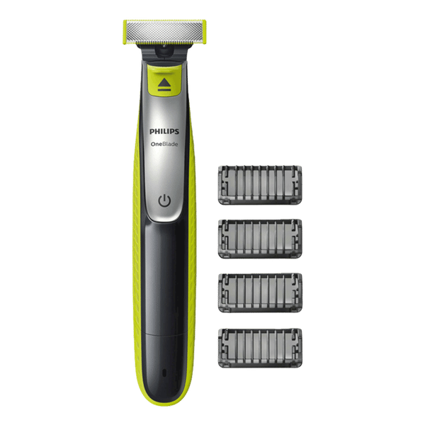 PHILIPS OneBlade Rechargeable Cordless Shaver for Face for Men (60min Runtime, Unique OneBlade Technology, Lime Green & Charcoal Grey)_1
