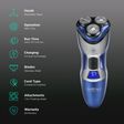 Groomiist Gold Series 2-in-1 Rechargeable Corded & Cordless Shaver for Beard & Moustache for Men (45min Runtime, Japanese Blades Technology, Blue & Silver)_2