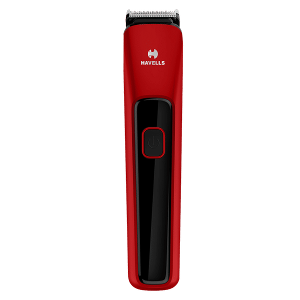 HAVELLS BT5111C Rechargeable Cordless Dry Trimmer for Beard, Moustache & Body Grooming with 4 Length Settings for Men (45mins Runtime, LED Indicator, Red)_1