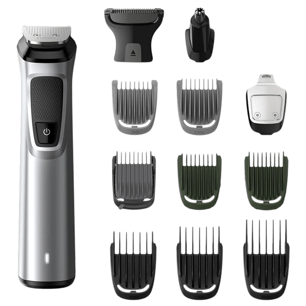 PHILIPS Series 7000 13-in-1 Rechargeable Cordless Grooming Kit for Face, Hair & Body for Men (120min Runtime, DualCut Technology, Silver)_1