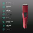 PHILIPS Series 1000 Rechargeable Cordless Dry Trimmer for Beard & Moustache with 4 Length Settings for Men (60min Runtime, DataPower Technology, Red)_2
