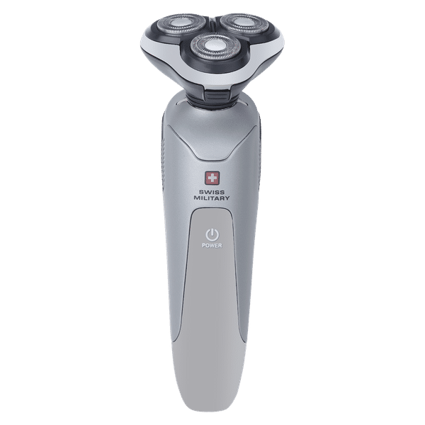 SWISS MILITARY SHV-61 Cordless Shaver for Face for Men (120min Runtime, IPX6 Waterproof, Grey)_1