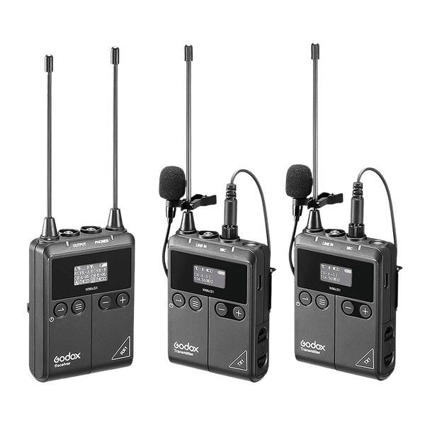 Godox WMicS1 Kit 2 3.5 Jack Wireless Microphone with Noise Reduction (Black)_1