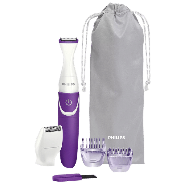 PHILIPS Essential Rechargeable Cordless Wet & Dry Trimmer for Bikini with 3 Length Settings for Women (180mins Runtime, Ergonomic Grip, Purple)_1