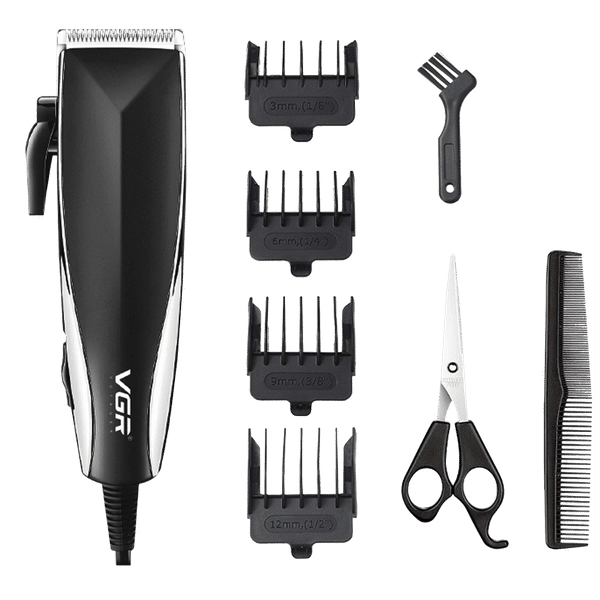 VGR V-033 Corded Dry Trimmer for Hair Clipping, Beard, Moustache & Body Grooming with 4 Length Settings for Men (Low Noise, Black)_1
